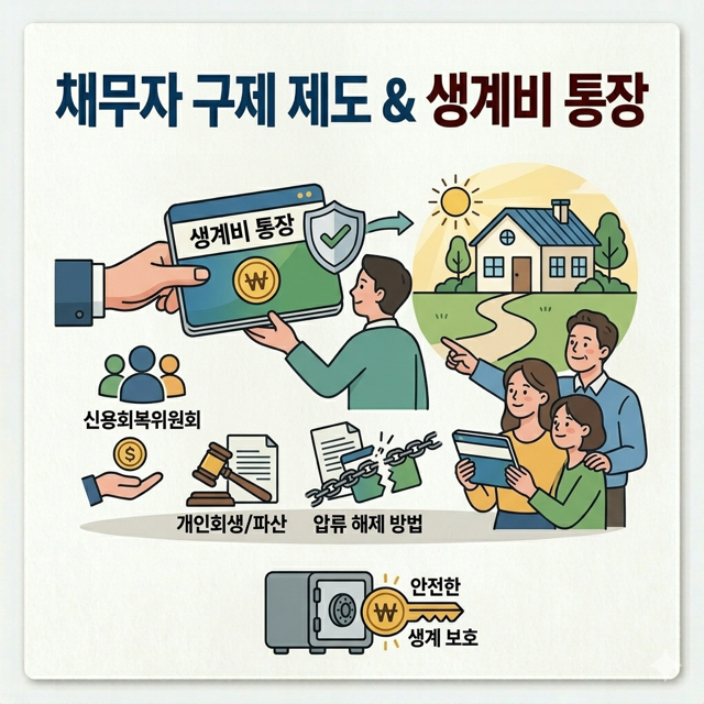 [수료증 발급과정] 구제제도 및 생계비통장과 압류해제 방법 이미지